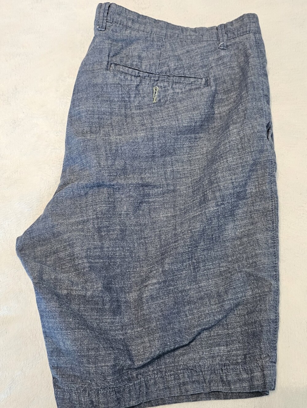 Goodfellow Linden Short Size 42 Blue Heathered Cotton Linen Blend Flat Front eu